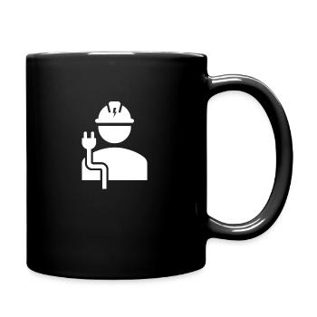 Elektriker - Tasse einfarbig - Schwarz - Rechts