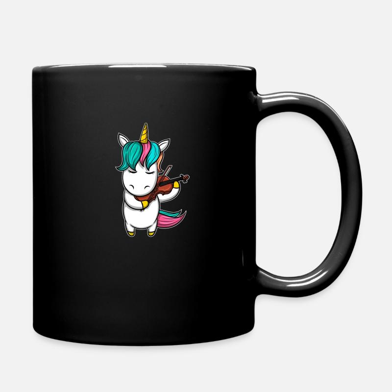Einhorn Geige Streichinstrument - Tasse einfarbig - Schwarz