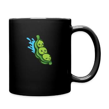 Grüne Bohnen Samen Vegan - Tasse einfarbig - Schwarz - Rechts