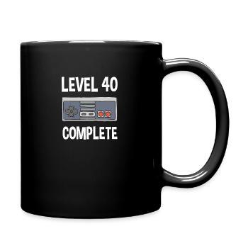 40th Birthday Level 40 Complete Gift Idea - Full Colour Mug - black - Right