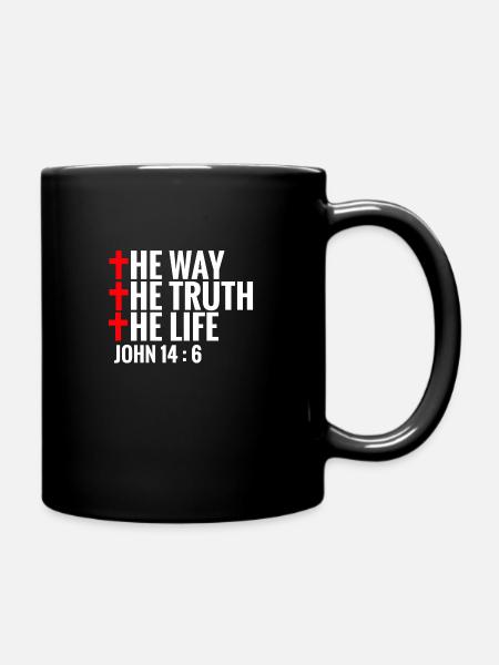 Jesus Cross Jean 14 6 - Mug uni - noir