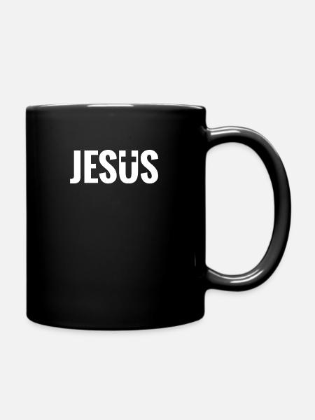 Jesus Christ God Bible Verse Christian - Full Colour Mug - black