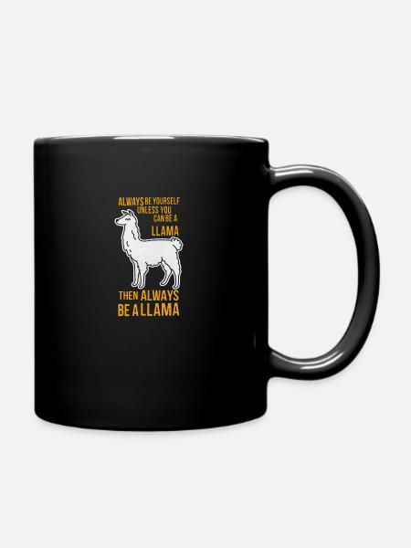 Lustige Tiere Llama - Tasse einfarbig - Schwarz