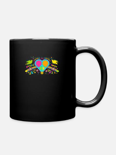 Hippie Festival Frieden Friedensbewegung - Tasse einfarbig - Schwarz