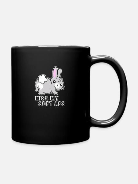 Lustige Niedlichen Tiere Sprüche Hase Häschen - Tasse einfarbig - Schwarz