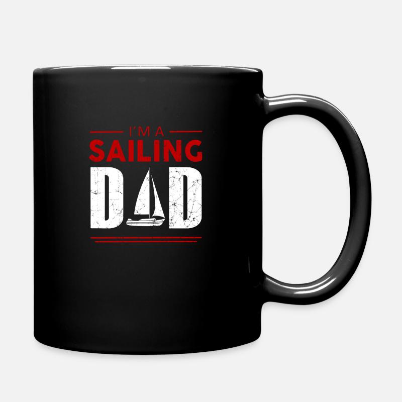 Sailboat Sailboat Sailing Dad Sailing - Full Colour Mug - black