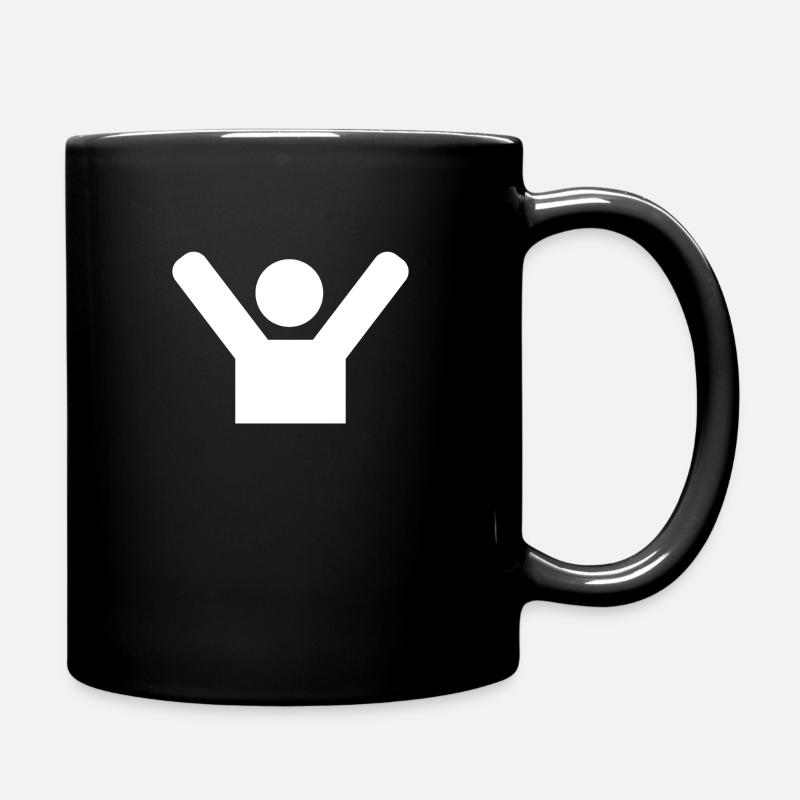 Hände Hoch Symbol - Tasse einfarbig - Schwarz