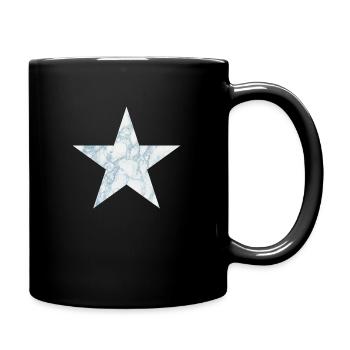 Blauer und weißer Marmorstern - Tasse einfarbig - Schwarz - Rechts