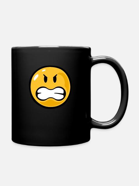 Smiley angry - Tasse einfarbig - Schwarz