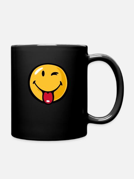 Smiley playful - Tasse einfarbig - Schwarz