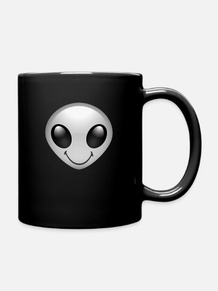 Smiley Alien - Tasse einfarbig - Schwarz