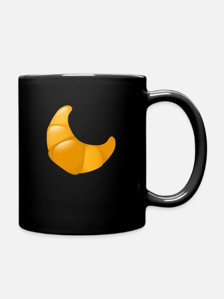 Smiley Croissant - Tasse einfarbig - Schwarz