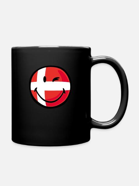 Smiley Flag Denmark - Tasse einfarbig - Schwarz