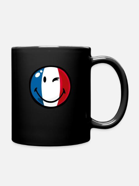 Smiley Flag France - Tasse einfarbig - Schwarz