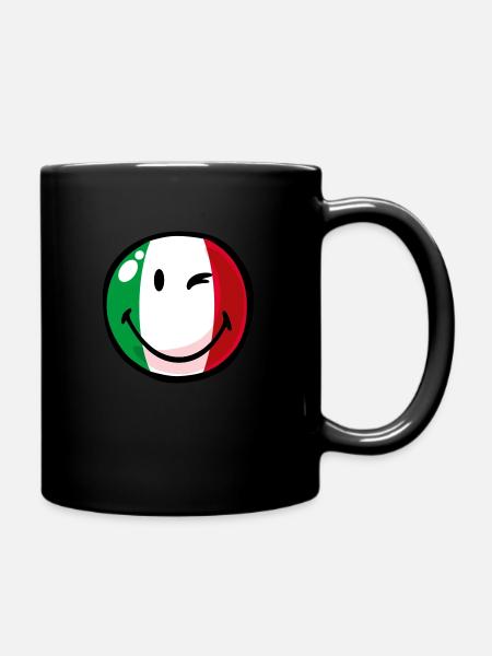 Smiley Italy - Tasse einfarbig - Schwarz