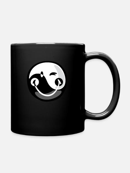 Smiley Yin Yang - Tasse einfarbig - Schwarz