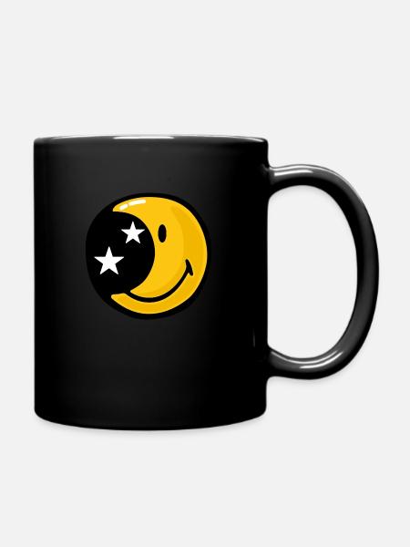 Smiley Moon Stars - Tasse einfarbig - Schwarz