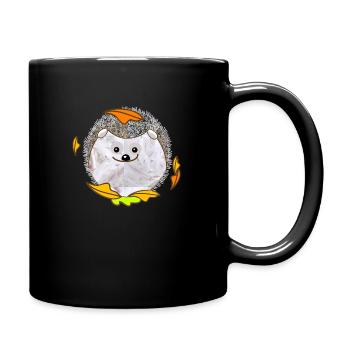 plush hedgehog - Full Colour Mug - black - Right