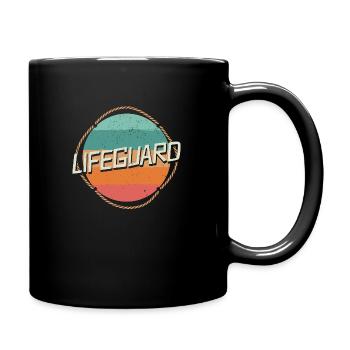 Lifeguard retro vintage lifebuoy - Full Colour Mug - black - Right