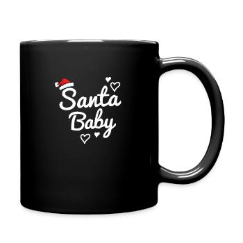 Santa Baby Spruch - Tasse einfarbig - Schwarz - Rechts