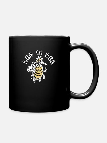 LED it BEE - joke - Full Colour Mug - black