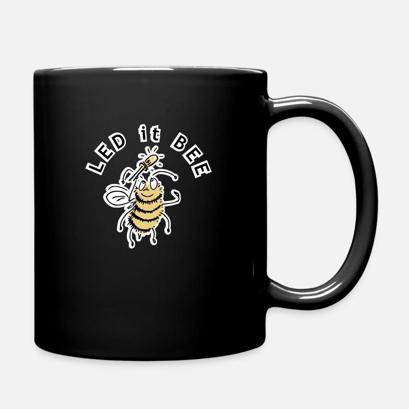 LED es BEE - Witz - Tasse einfarbig - Schwarz