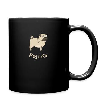 Pug Life Mops - Tasse einfarbig - Schwarz - Rechts