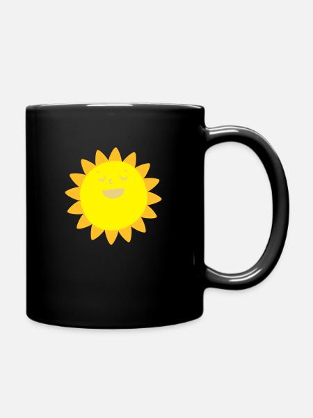 Fröhlicher Sonnenschein - Tasse einfarbig - Schwarz