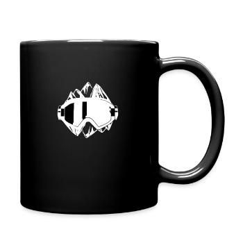 Ski- Skibrille mit Bergen Geschenk - Tasse einfarbig - Schwarz - Rechts