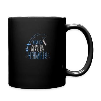 Angeln Baby Geschenk Geburt Schwangerschaft Vater - Tasse einfarbig - Schwarz - Rechts