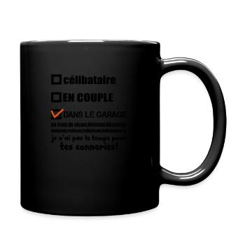 dans le garage - Mug uni - noir - Droite