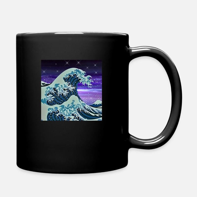 Japanese waves - Full Colour Mug - black