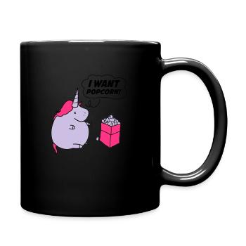 unicorn_want_popcorn_002 - Mug uni - noir - Droite
