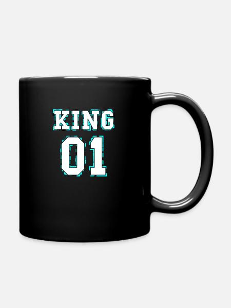 King - Queen Pärchendesign - Tasse einfarbig - Schwarz