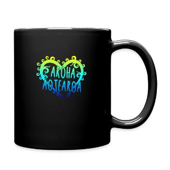 Maori Aroha Aotearoa Siver Fern Herz-Geschenkidee - Tasse einfarbig - Schwarz - Rechts