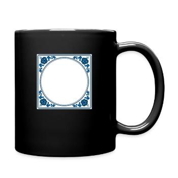 Empty Tile own text - Delft Blue - Full Colour Mug - black - Right