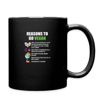 Vegan Veganer Veganerin Erderwärmung Tierliebe - Tasse einfarbig - Schwarz - Rechts
