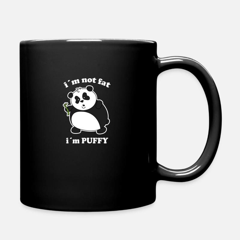 Ich bin nicht fett panda - Tasse einfarbig - Schwarz