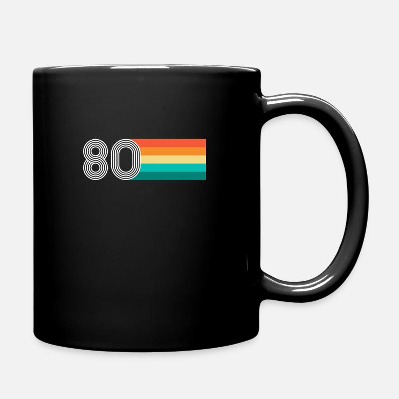 Birthday 80 - vintage RETRO - Full Colour Mug - black