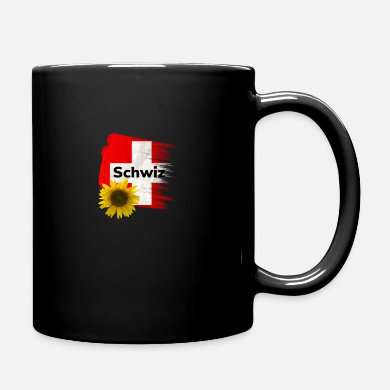 Schweizer Flagge - Tasse einfarbig - Schwarz