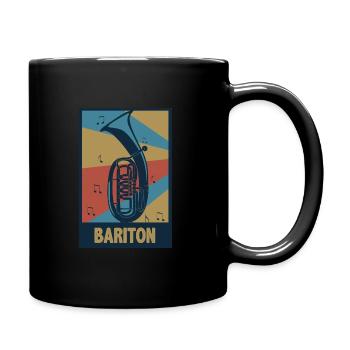 Vintage Bariton Musiker Blasmusiker Baritonist - Tasse einfarbig - Schwarz - Rechts