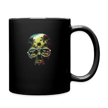 Crâne de palmier soleil d'été - Mug uni - noir - Droite