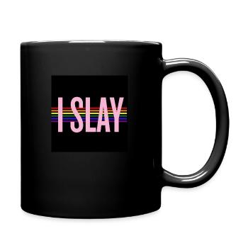 Ich schlachte - Tasse einfarbig - Schwarz - Rechts