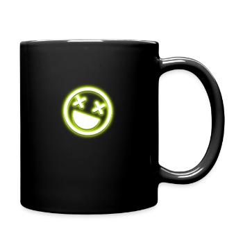 Crazy Neon Smile Face - Full Colour Mug - black - Right
