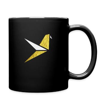 Origami bird - Full Colour Mug - black - Right