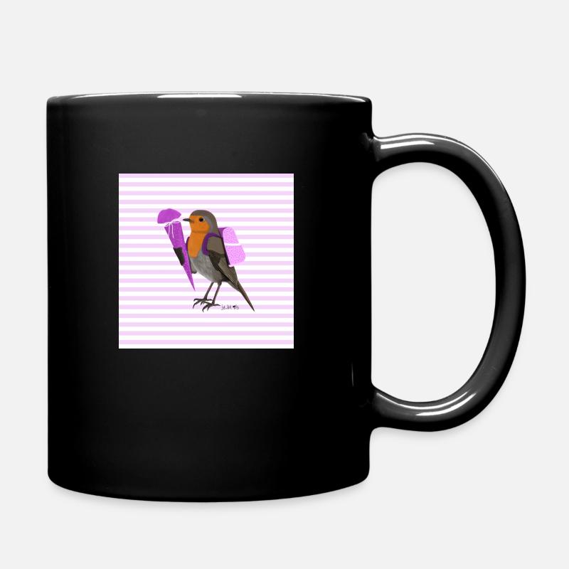 Rotkehlchen Vogel Tornister Schultüte Schulanfang - Tasse einfarbig - Schwarz