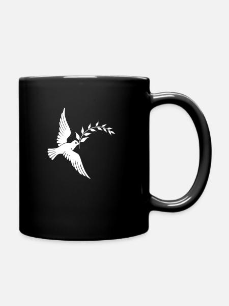 Friedenstaube Frieden Taube - Tasse einfarbig - Schwarz