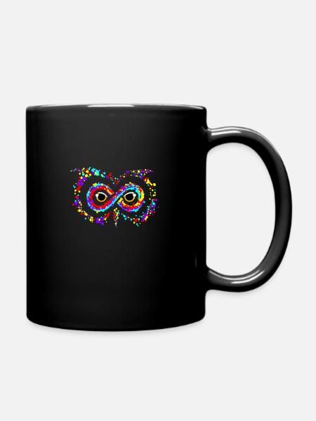 INFINITELY OWLED - Full Colour Mug - black