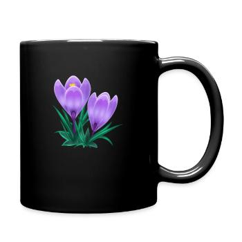 Krokus - Tasse einfarbig - Schwarz - Rechts