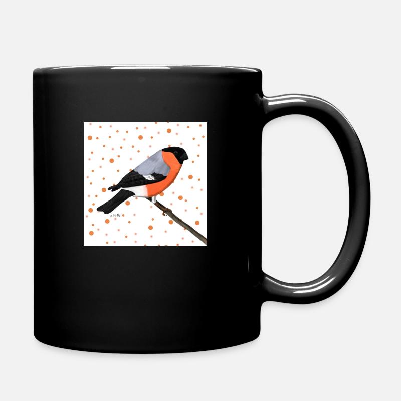 Gimpel Orange Vogel Tier Frauen Männer Kinder - Tasse einfarbig - Schwarz